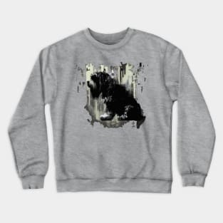 Bearded Collie Dog Stencil Art Crewneck Sweatshirt